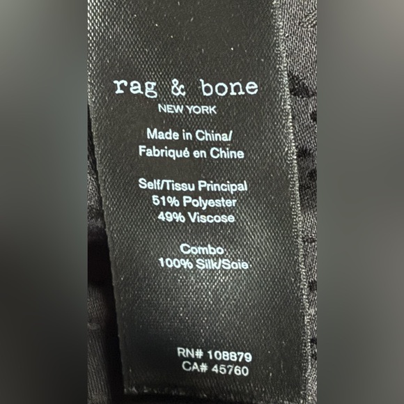 Rag & Bone Black 100 Percent Silk Midi Skirt Size 4‎ EUC - Picture 6 of 7